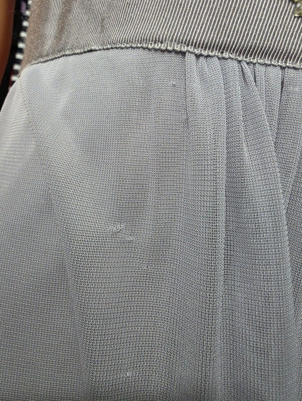 Adrianna Papell Silver Floral Lace Stretch Tule Femenine Gown Cottagecore Sz 2 - Picture 12 of 12